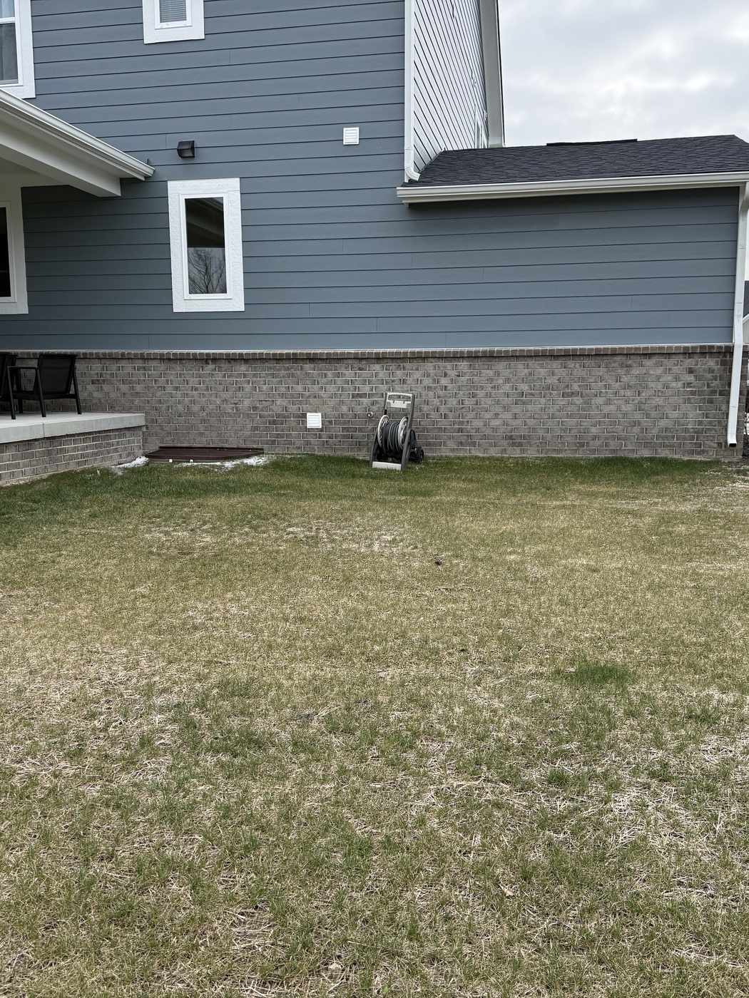 Existing site condition before outdoor living space build — Central Indiana